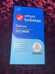 Intuit Turbotax 2024 Deluxe Federal & State E-File Tax Prep - FREE EMAIL FAST 💯 - Picture 1 of 4
