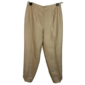 Talbots Petites Pure Silk Dress Pant Side Zipper Sz 8 Lined Side Zip - Picture 1 of 9
