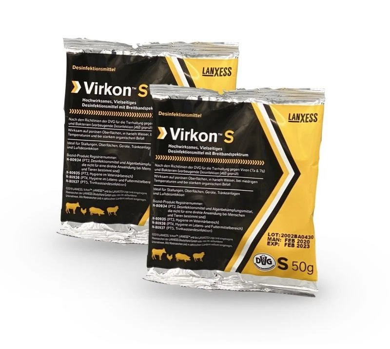 2 x 50 g Tütchen Virkon S Desinfektionsmittel by Lanxess / avi-complete