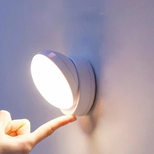 Motion Sensor Light USB Rechargeable 1200mAh White LED Wall Night Light for Bedr - Picture 1 of 12