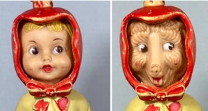 BonnyTex Rubber Doll Little Red Riding Hood Big Bad Wolf Head Turns 1956 WORKS - Picture 1 of 16