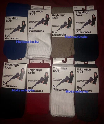 American Apparel бедра высоты носки белая черная полоса над колена длинный загрузки новый - Изображение 1 из 2