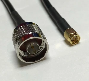 N Male to SMA Male ACI195 LMR Coaxial 50 ohm Low Loss RF Pigtail Cable USA - Picture 1 of 3