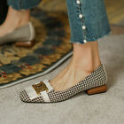 Chaussures en cuir pour femmes perles pompe orteil carré ensemble mocassins pieds chaussures talon