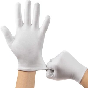 Cotton Gloves 3 Pairs White Dry Hands Eczema Cloth for Costume Washable Serving - Picture 1 of 6