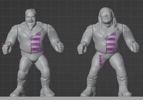 HART FOUNDATION BRET HART JIM NEIDHART Unpainted WWF Hasbro Retro CUSTOM WWE Cover