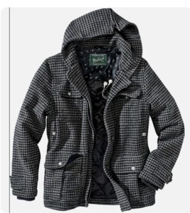 Woolrich Women's Ryalee Jacket WooL Coat *RARE* Black Houndstooth Size M - Picture 1 of 6