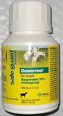 Merck Safe-Guard Goat Dewormer, 125mL fenbendazole ***READ ENTIRE DESCRIPTION***