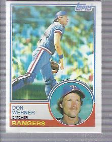 1983 Topps Texas Rangers Baseball Card #504 Don Werner
