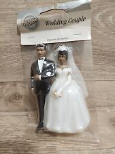 Wilton NIP, Black,  African American Cake Topper, Bride and Groom 4.5" Tall