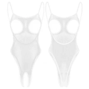 Sexy Para mujeres Malla Transparente Sin Entrepierna Body Gatsuit Sin mangas Leotardo Prendas para el torso Club - Imagen 1 de 39