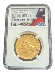 US 2019 W Gold 1 oz $100 NGC SP69 High Relief Enhanced Finish - Picture 1 of 2