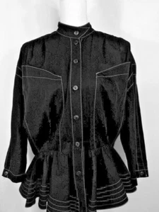 Italienisches schwarzes Damen Shirt Knopfleiste 3/4 Arm DARTS Mauro Bulgarelli Größe 42 - Bild 1 von 10