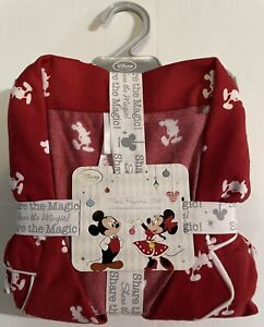 NWT Disney's Mickey Mouse 2 Piece Button Down Pajamas Adult Plus 2XL Fast Ship!