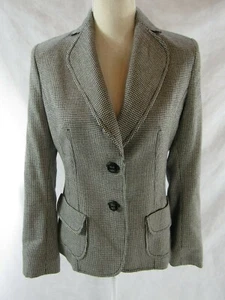 Philippe Adec Houndstooth Black and White Blazer Estimated Size 4 - Picture 1 of 9