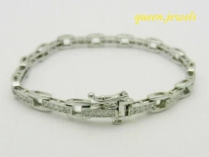 Lab-Created 11CT Round Cut VVS1 Diamond Tennis Bracelet 14K White Gold Finish - Picture 1 of 4