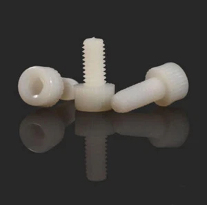 M6 M8 White Nylon Insulation Hex Knurled Socket Cap head Screw Plastic - Picture 1 of 6