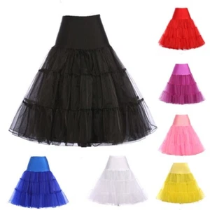26“50s Retro Underskirt Swing Vintage Petticoat Fancy Net Skirt Rockabilly Dress - Picture 1 of 26