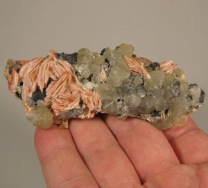 3.6" CERUSSITE, BARITE & GALENA Crystals Cluster - Mibladen, Morocco - Picture 1 of 8