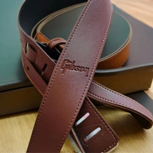 Fit Gibson 2.3" Wide Adjustable Cotton Leather Electric Guitar Bass Strap - Picture 1 of 6