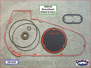 Kit de junta y sellado de cubierta primaria, pala Harley Softail 66-84 con cuentas rf.60538-81C - Imagen 1 de 1