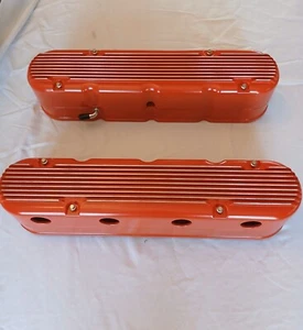 2 Pieces GM LS Aluminum Fins Top Tall Valve Covers Hidden Coil LS1 LS2, &3 Chevy - Picture 1 of 4