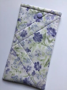 Glasses case Quilted Laura Ashley vintagefloral fabric Snap close Lined Soft New - Picture 1 of 6