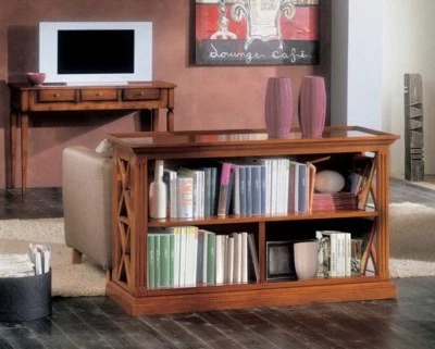 MOBILE LIBRERIA ETAJER-RETRO DIVANO SALOTTO FINITURA NOCE CLASSICO FE751 - Immagine 1 di 4