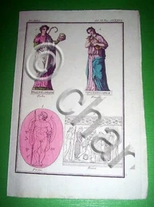 Stampa Incisione Storia e Mitologia - Tersicore Tirteo Talia Teseo - 1700 ca - Picture 1 of 1