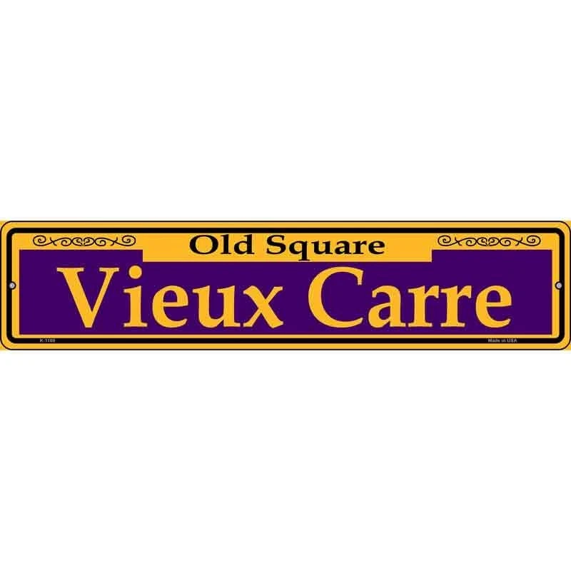 Vieux Carre Purple Novelty 24"x5" Metal Street Sign Plaque Home Door Garage Wall - Image 1 of 1