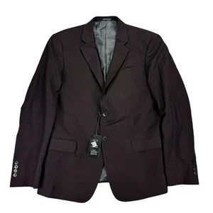 Armani Exchange Mens Slim Fit Wool Windowpane Suit Jacket Brown Black 42R - Picture 1 of 6