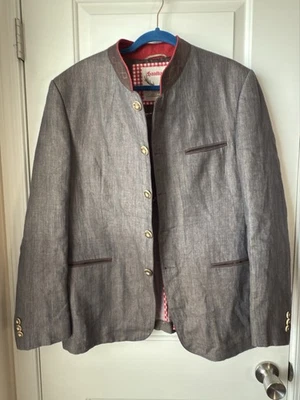 Blazer chaqueta de gamuza marrón para hombre Oktoberfest Landhaus Trachten EU 50 Foto 1 de 4