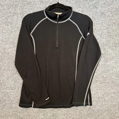 Camisa deportiva Eastern Mountain para mujer mediana negra 1/4 cremallera Tech Wick Performance Foto 1 de 4