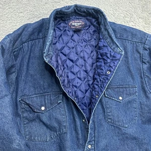 Williams Bay Shacket Mens 3XL Blue Denim Shirt Pearl Snap Quilted Lined Jacket - Picture 1 of 10