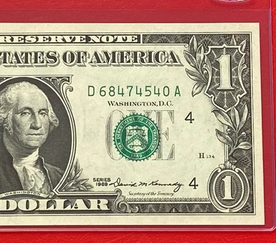1969 $1 DOLLAR BILL ( CLEVELAND D ) UNCIRCULATED - Image 1 of 3