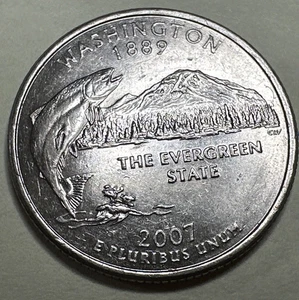 2007 D Washington 50 States Quarter 25C 7781N - Picture 1 of 3