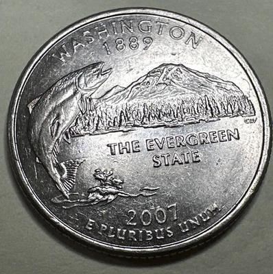 2007 D Washington 50 States Quarter 25C 7781N - Image 1 of 3