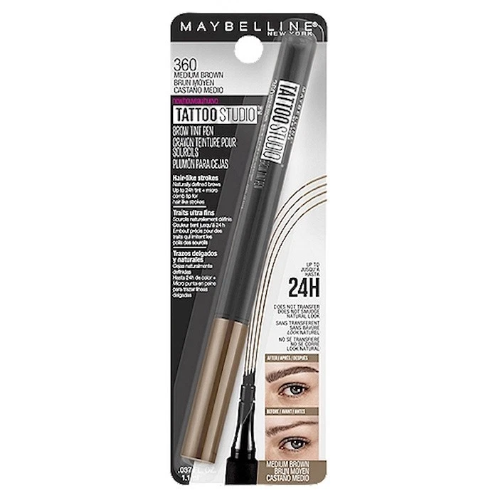 Maybelline Tattoo Studio 24hr Brow Tint Pen Makeup 360 Medium Brown