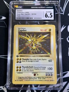 Zapdos Holo Pokémon 1999 Base Set 1st Edition Shadowless 16/102 WOTC CGC 6.5 - Picture 1 of 2