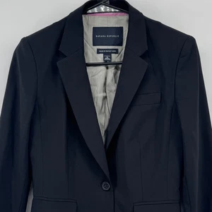 Banana Republic Damen schwarz italienische Wolle Stretch Blazer Größe 8 Arbeitskleidung - Bild 1 von 9
