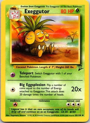 Exeggutor Uncommon Base Set 2 Normal 039/130 LP - Image 1 of 2
