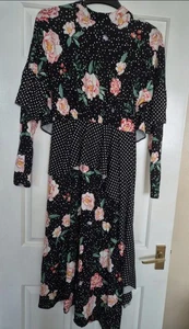 New Asos Floral Open Back Dress Size 12 - Picture 1 of 10