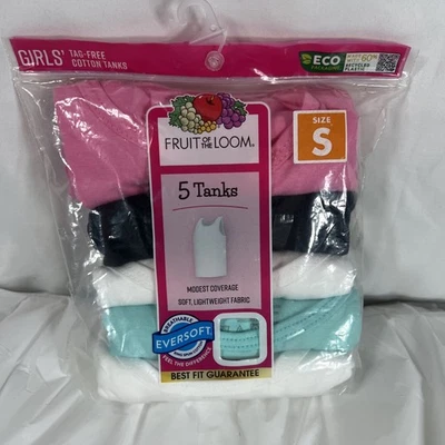 Fruit of the Loom Girls' 5 Pack Tanks Camisole Tanks, Size Small - Image 1 of 4