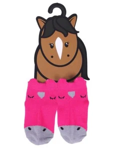 AKTION Babysocken Motivsöckchen Pferd + Aufhänger 6-12 Monate pink - Bild 1 von 4