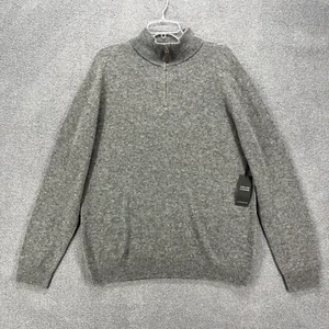 Christian Lacroix Pullover Herren Large grau Pulli 2-fädig Kaschmir Quarter Zip - Bild 1 von 19