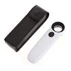 Handheld Magnifier Portable 40x Magnifying Glass with 2 LED Lights for Education