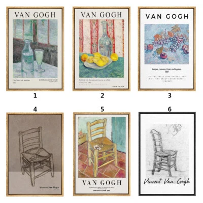 Arte de pared en lienzo con impresión artística enmarcada de bodegón Vincent Van Gogh Foto 1 de 2