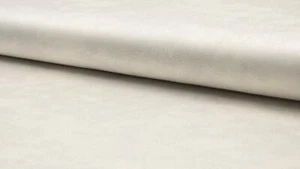 STRETCHY Faux Suede With Foil Fabric Material - ECRU - Picture 1 of 1