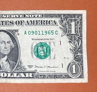 September 1, 1965 ; 9 Jan 1965 (A 09011965 C) Birthday Note $1 One Dollar Bill - Image 1 of 3