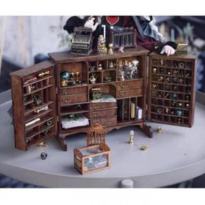 1/6 Scale Dolls House Miniatures Furniture Jewelry Cabinet Unfinished Victoria - Picture 1 of 25